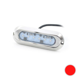 Apache PROLED Slim Series - Single - RVS 316L onderwater LED verlichting - Granade Red - IP68