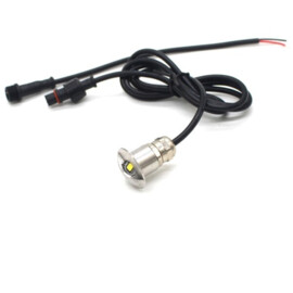 Apache J-LED - Half bedekte trap en deck LED inbouw spot - 12V - RVS 316L - Warm wit 3000K - Ø 16 mm - IP67