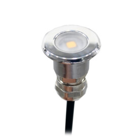 Apache J-LED - Flat Surface Step LED-Leuchte - 12VDC - Polierter Edelstahl 316L - Warmweiß 3000K - Durchmesser 16 mm - IP67
