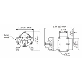 Heavy Duty high pressure Diaphragm Pump, 12V, 7.0 L/min, 5.5 bar