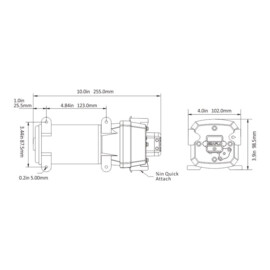 Membraanpomp (drinkwaterpomp), 12V, 17 L/min, uitschakeldruk 2.8 bar