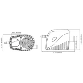 Automatische bilgepomp, 24V, 69 L/min (4140 L/uur)