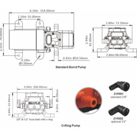 Diaphragm Pump, 24V, 4 L/min, 4.8 bar
