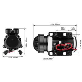 Booster Membraanpomp (drinkwaterpomp) 24V, 6.8L/min, uitschakeldruk 12 bar