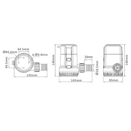 Automatic bilge pump, 24V, 126 L/min, 5.5 Meter head