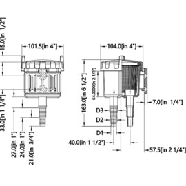 Wierpot - Koelwaterfilter (ruwwaterfilter) voor boot en jacht, 23-51 L/min - geschikt voor 13-16-19 mm slangtules