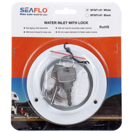 Waterinlaat met Slot, Buiten Ø 112 mm, Inbouw Ø 80 mm – Voor Camper, Caravan en Boot 40 mm waterslang aansluiting