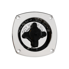 Waterinlaat met Drukregelaar, Wandmontage, RVS Look, 117 x 117 mm