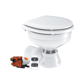 Quiet Flush elektrische boot toilet 12V (Compact), geschikt voor spoeling met buiten water