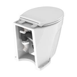 Deluxe elektrisch 24V boottoilet met Solenoïdeklep – Compleet met solenoïde klep voor aansluiting op bestaand watersysteem