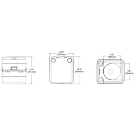 Draagbaar toilet 22L, Spoelwatertank: 15 liter, Afvaltank: 22L