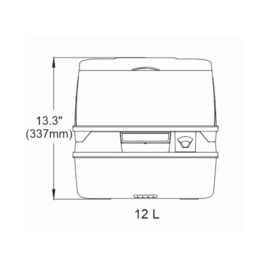 Draagbaar toilet 12L, Spoelwatertank: 10 liter, Afvaltank: 12L