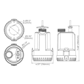 SFBP1-G1500-18 Draagbare Dompelpomp / bilgepomp, 12v, 94,63 L/min
