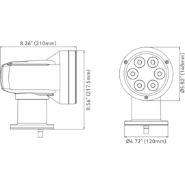 LED Zoeklicht Rond - Wit 5000K - 600 m straal - Draadloze afstandsbediening - Aluminium behuizing - 12/24V – IP65