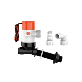 Centrifugale Pomp, Inline uitvoering met schuine hoek, 12v, 69 l/min (1100 GPH)