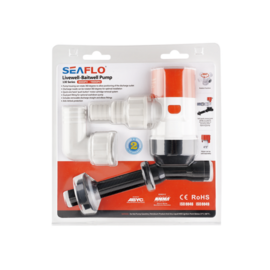 Centrifugale Pomp, Inline uitvoering met schuine hoek, 12v, 69 l/min (1100 GPH)