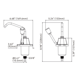 SEAFLO Hand Galley Pump - 2,5 m aanzuighoogte (8,2 ft) - 3,8 L/min (60GPH) - Geschikt voor 10 mm slang (3/8")