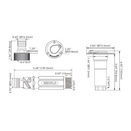 Quick Connect Dekaansluiting complete Kit, met terugslagklep en 3/4" kraannippel