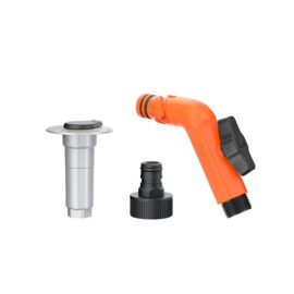 Gebogen Quick Connect Dekaansluiting met Kogelkraan complete Kit, met terugslagklep en 3/4" kraannippel