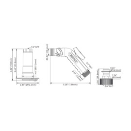 Gebogen Quick Connect Dekaansluiting met Kogelkraan complete Kit, met terugslagklep en 3/4" kraannippel