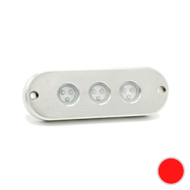 Apache PROLED Classic Series - Triple - RVS 316L onderwater LED verlichting - Granade Red - IP68