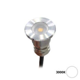 Apache PROLED - Flat Surface Step LED Light - 12VDC - Non polished stainless steel - Warm White 3000K - Diameter 16 mm  - IP67