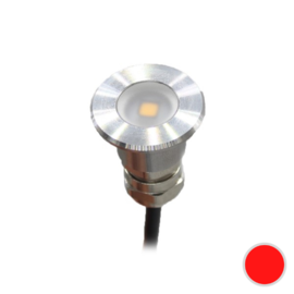 Apache PROLED - Flat Surface Step LED Light - 12VDC - Non polished stainless steel - Granade Red - Diameter 16 mm  - IP67