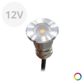 Apache PROLED - Flat Surface Step LED Light - 12VDC - Non polished stainless steel - Super RGB - Diameter 16 mm  - IP67