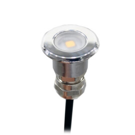 Apache PROLED - Flat Surface Step LED Light - 12VDC - Polished stainless steel - Warm White 3000K - Diameter 16 mm  - IP67