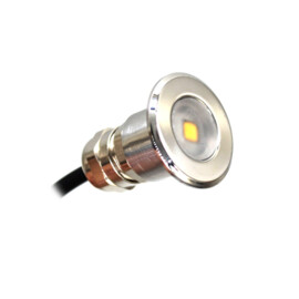 Apache PROLED - Flat Surface Step LED Light - 12VDC - Polished stainless steel - Warm White 3000K - Diameter 16 mm  - IP67