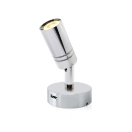 Apache PROLED - Interior series - No.02 - LED reading lamp - Touch on/off & dimmable - with USB charger - warm white - 10-30 VDC