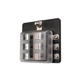 Apache Electric - ATS Fuse series - Fuse box - 6 contacts, max. 30A per contact - max. 100A 32V DC - with status LED
