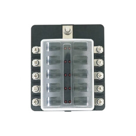Apache Electric - ATS Fuse series - Fuse box - 10 contacts, max. 30A per contact - max. 100A 32V DC - with status LED