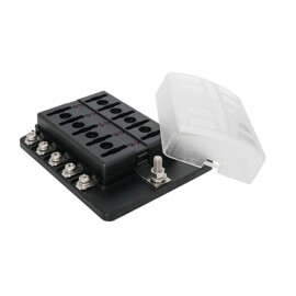 Apache Electric - ATS Fuse series - Fuse box - 10 contacts, max. 30A per contact - max. 100A 32V DC - with status LED