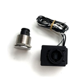 Boat Guard 10A Relay - latching (on/off) - IP68 Capitve Black Aluminum push button - RGB - 12VDC