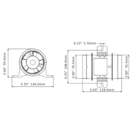 Inline ventilator / Buisventilator, 12V, 247 m3/h (4,1 m3/min), Ø 75 mm