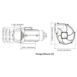 Hochleistungs-Flange-Montage Bilgenlüfter / Lufterfrischer, 24V, 550 m3/Stunde (Ø150 mm)