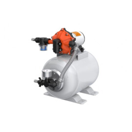 Heavy duty booster water pump, 12V, 15.0 L/Min, Switch-on pressure (1.4 bar), Switch-off pressure (4.2 bar), 8L pressure tank