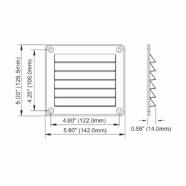 Ventilation grille 140x125
