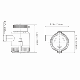 Non-Automatic Bilge Pump, 12V, 220.8 L/min, 0.8 bar