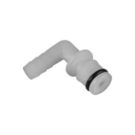 Elbow Fitting, 10mm hose tail suitable for 35 Series Diaphragm Pumps.  (5/8 QA x 3/8 Barb)