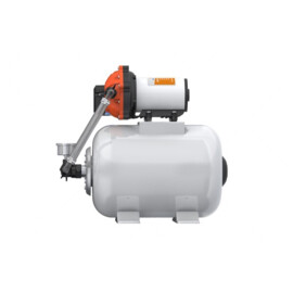 Heavy duty booster water pump, 24V, 18.9 L/Min, Switch-off pressure 4.8 bar (adjustable), 8L pressure tank
