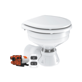 Quiet Flush elektrische boot toilet 24V (Compact), geschikt voor spoeling met buiten water