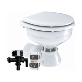 Quiet Flush elektrische boot toilet 12V set (Compact), geschikt voor spoeling met drinkwater