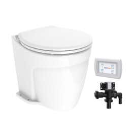 Deluxe elektrische boot toilet set 12V, geschikt voor spoeling met drinkwater